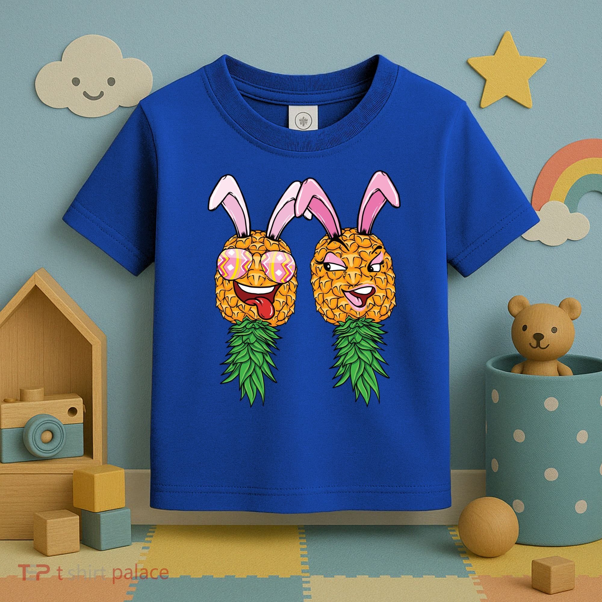 Easter Bunny Swinger Couple Upside Down Pineapple Gift Toddler T-Shirt