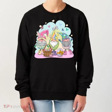 Easter Bunny Spring Gnome Egg Hunt Cute Basket Women's Sweatshirt