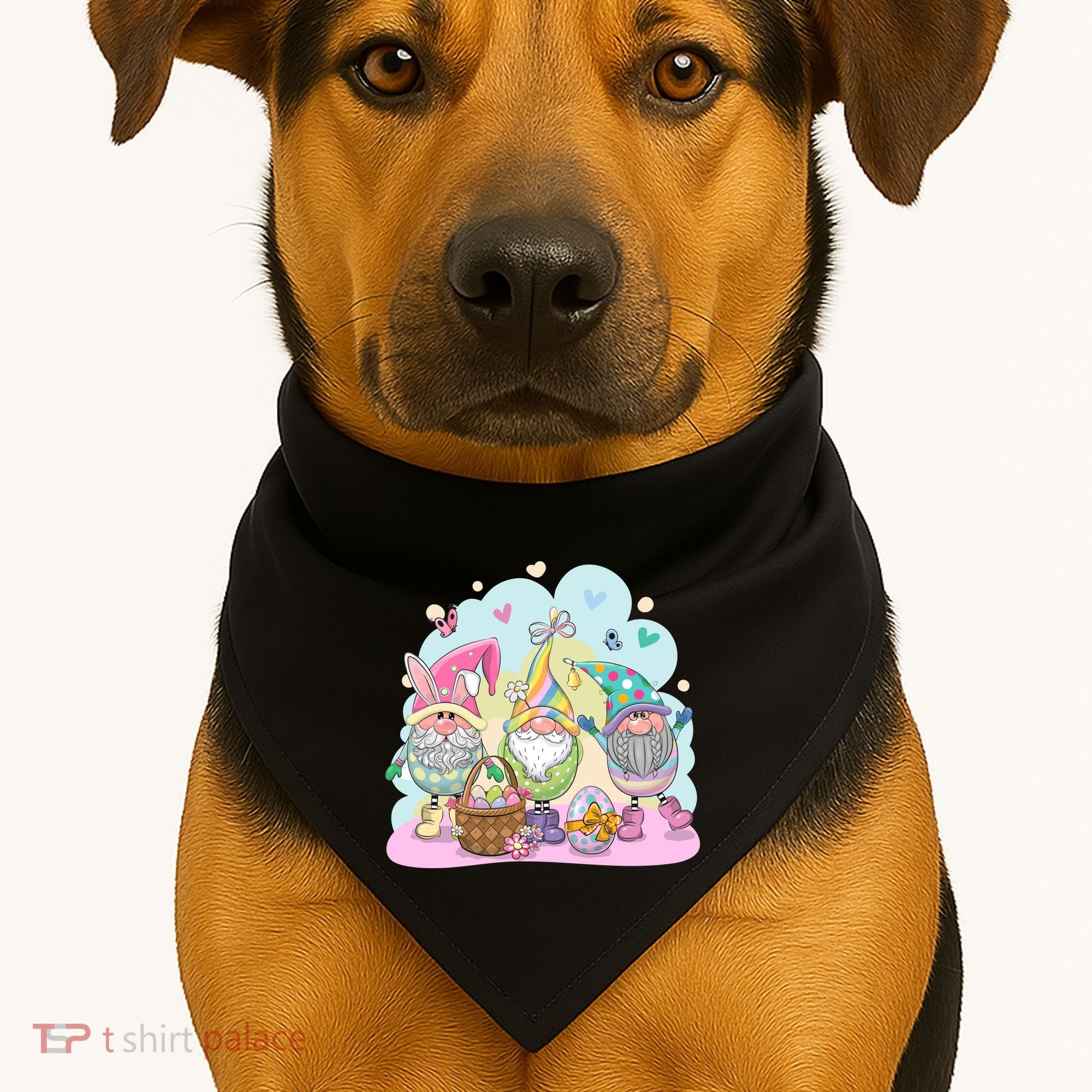 Easter Bunny Spring Gnome Egg Hunt Cute Basket USA-Made Doggie Bandana