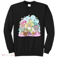 Easter Bunny Spring Gnome Egg Hunt Cute Basket Sweatshirt thumb 0