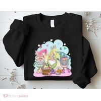 Easter Bunny Spring Gnome Egg Hunt Cute Basket Sweatshirt thumb 2