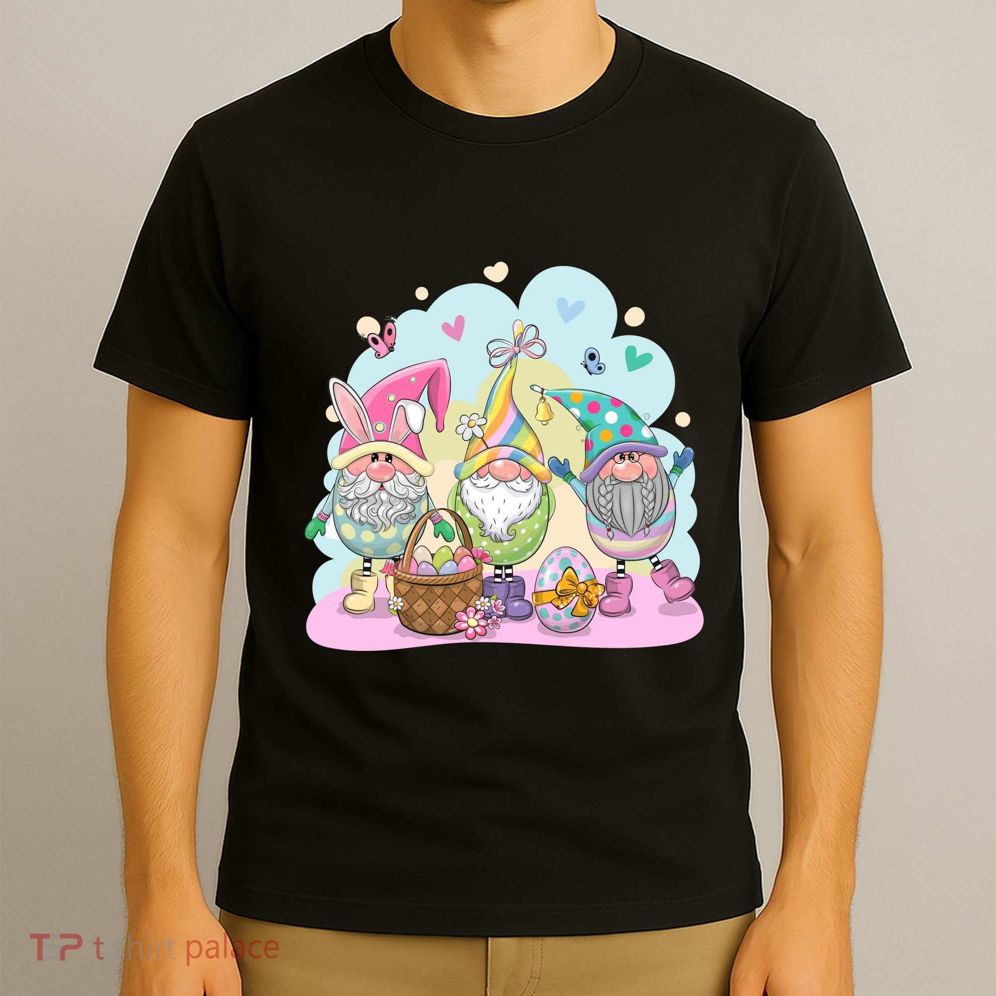 Easter Bunny Spring Gnome Egg Hunt Cute Basket T-Shirt
