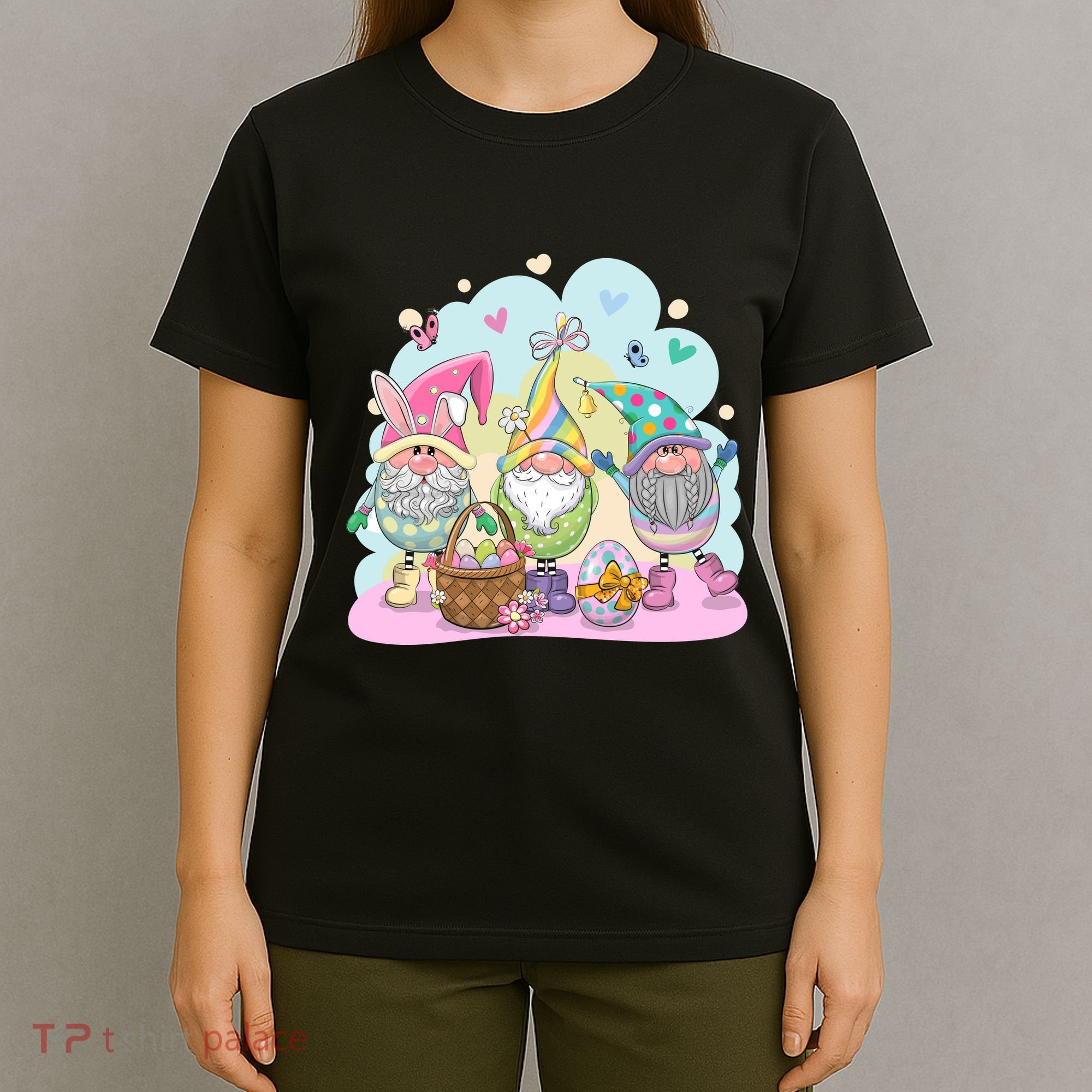 Easter Bunny Spring Gnome Egg Hunt Cute Basket T-Shirt