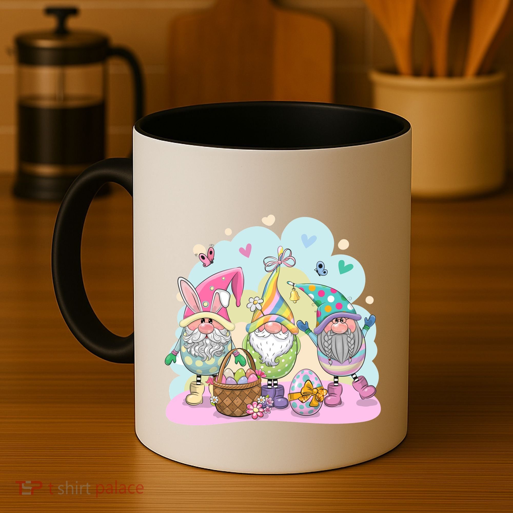 Easter Bunny Spring Gnome Egg Hunt Cute Basket Coffee Mug