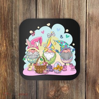Easter Bunny Spring Gnome Egg Hunt Cute Basket Coaster
