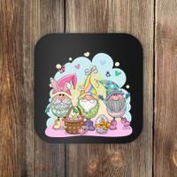 Easter Bunny Spring Gnome Egg Hunt Cute Basket Coaster thumb 0