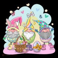 Easter Bunny Spring Gnome Egg Hunt Cute Basket Coaster thumb 2