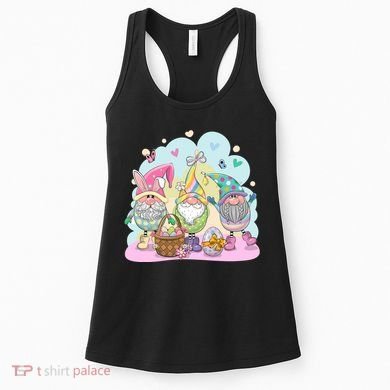 Easter Bunny Spring Gnome Egg Hunt Cute Basket Women's Tank Top
