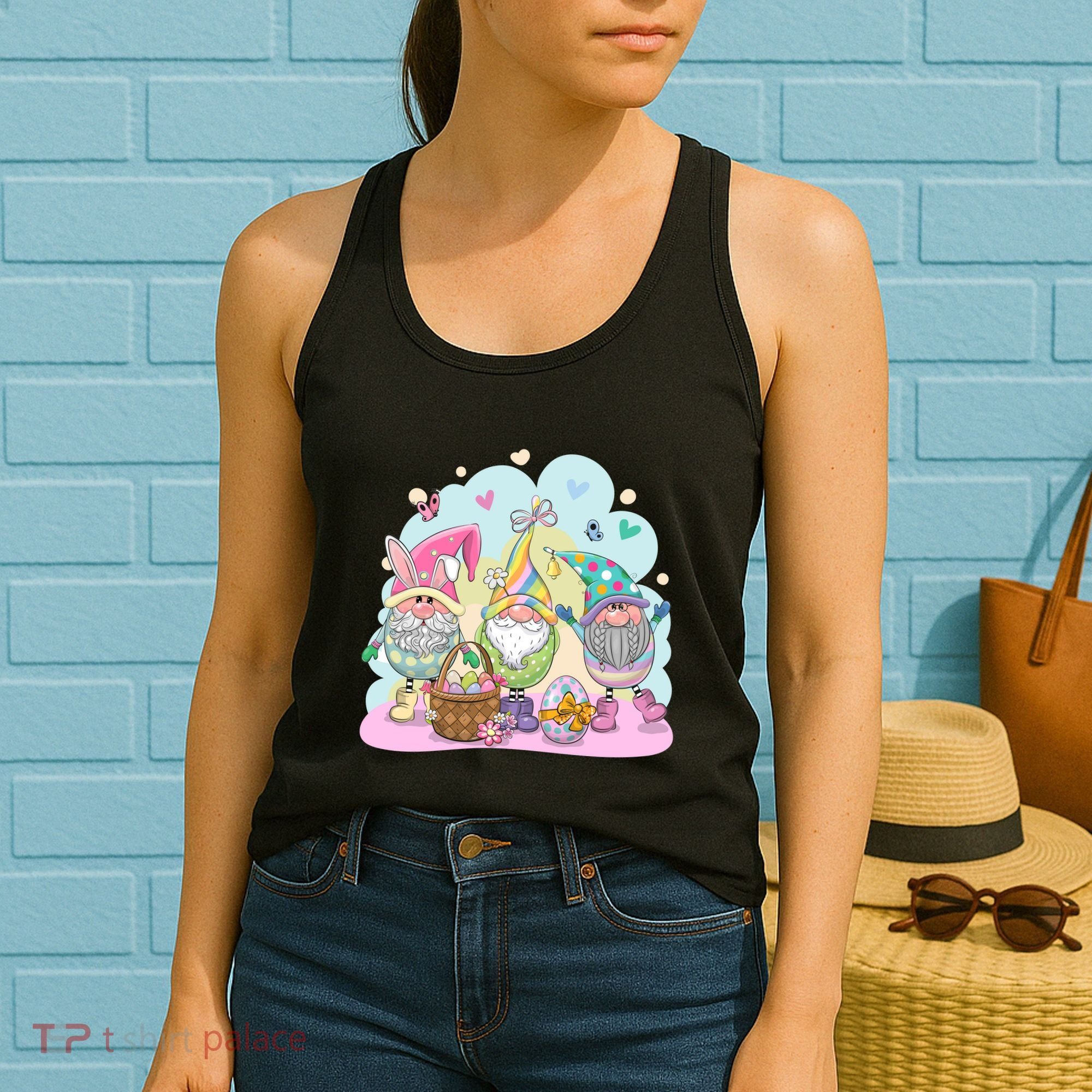 Easter Bunny Spring Gnome Egg Hunt Cute Basket Women's Tank Top