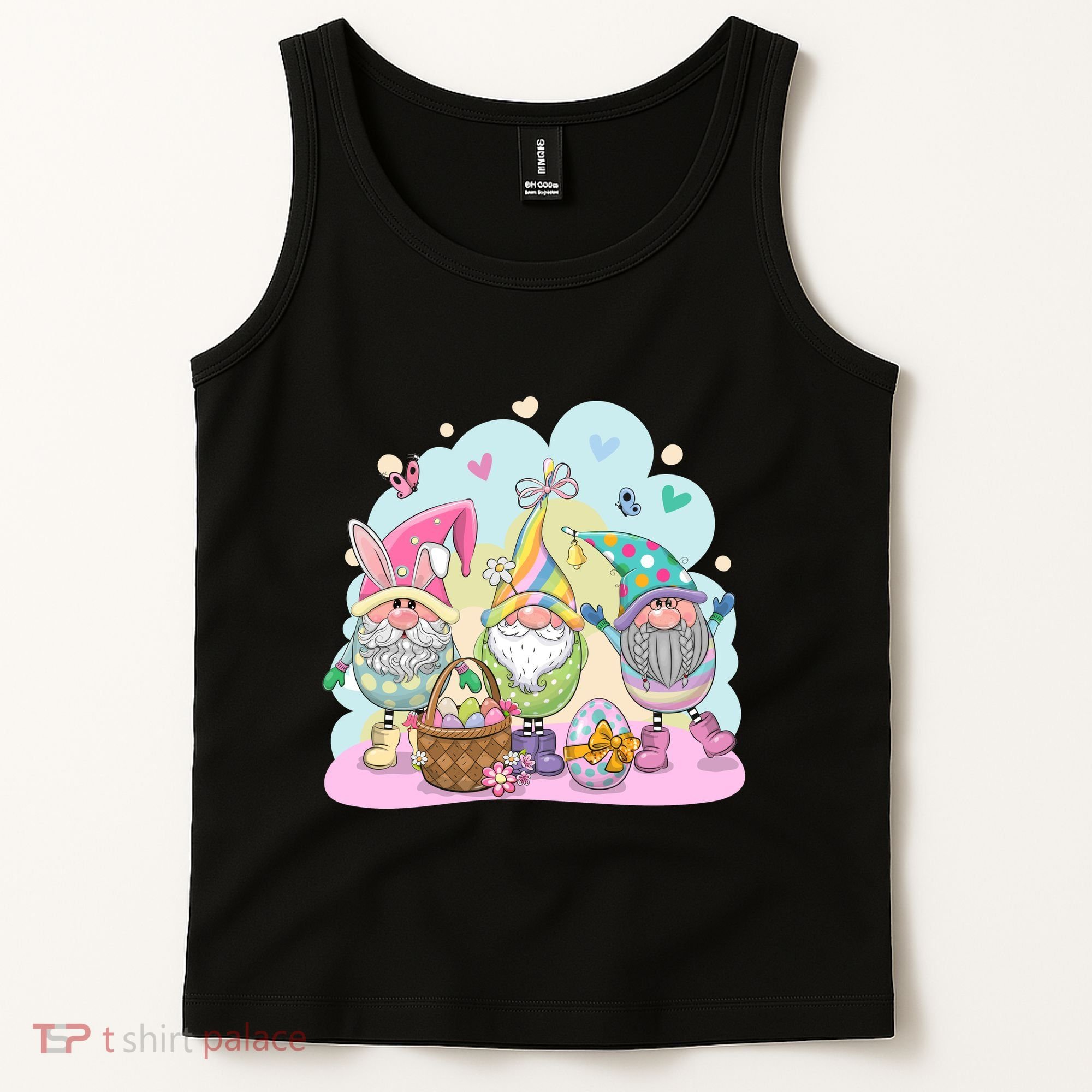 Easter Bunny Spring Gnome Egg Hunt Cute Basket Tank Top