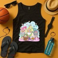 Easter Bunny Spring Gnome Egg Hunt Cute Basket Tank Top thumb 4