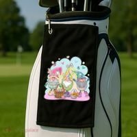 Easter Bunny Spring Gnome Egg Hunt Cute Basket Golf Towel thumb 2