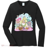 Easter Bunny Spring Gnome Egg Hunt Cute Basket Women's Long Sleeve Shirt thumb 0