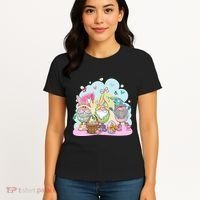 Easter Bunny Spring Gnome Egg Hunt Cute Basket Women's T-Shirt thumb 4