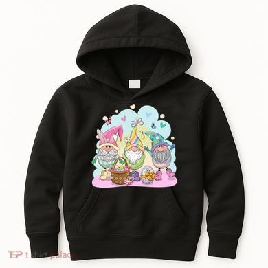 Easter Bunny Spring Gnome Egg Hunt Cute Basket Kids Hoodie