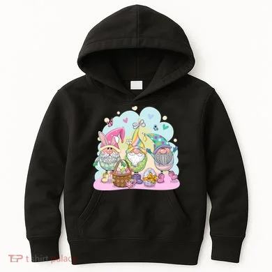 Easter Bunny Spring Gnome Egg Hunt Cute Basket Kids Hoodie