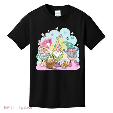 Easter Bunny Spring Gnome Egg Hunt Cute Basket Kids T-Shirt