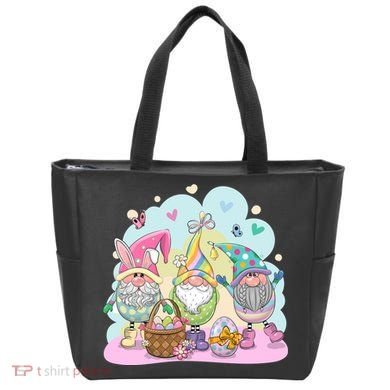 Easter Bunny Spring Gnome Egg Hunt Cute Basket Tote Bag