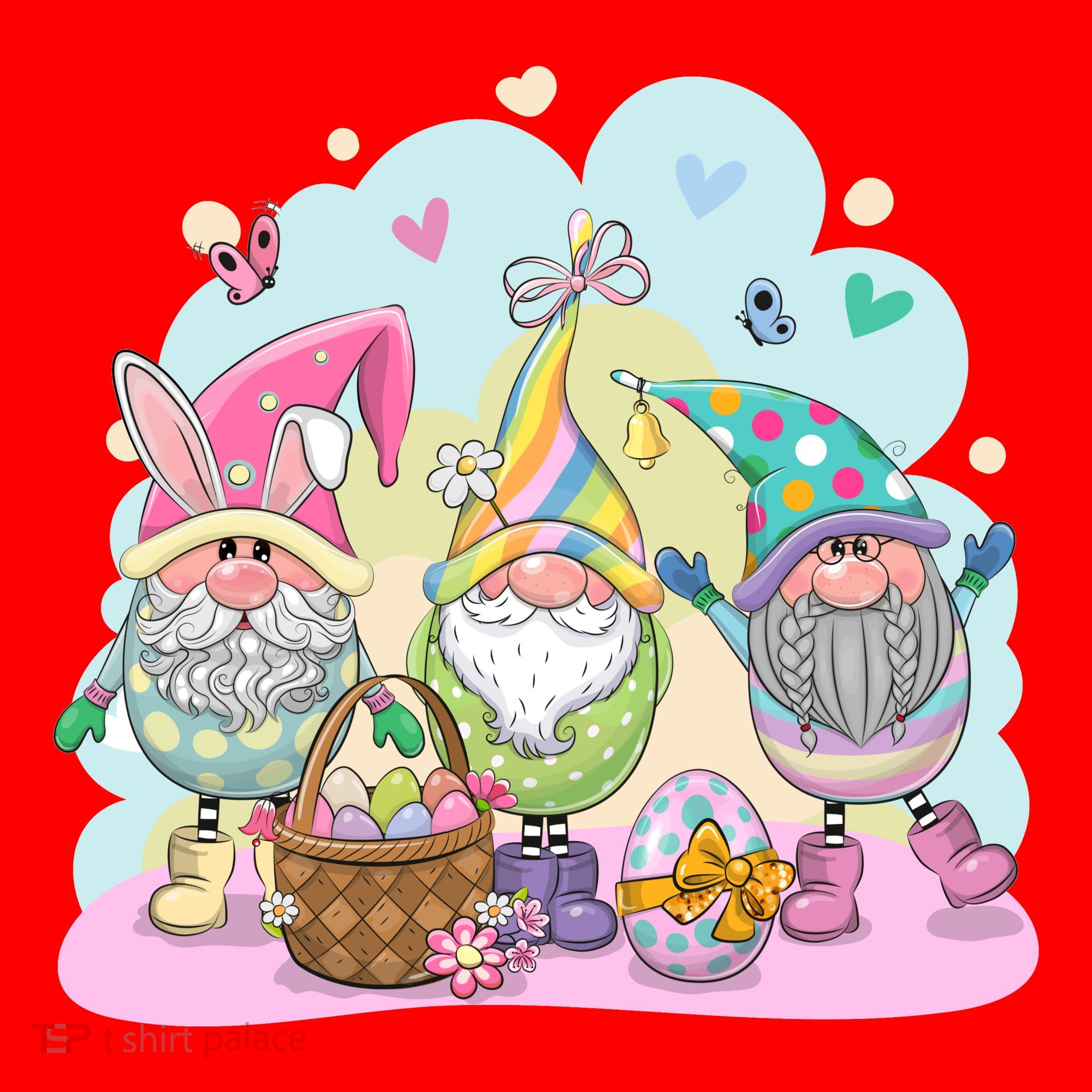 Easter Bunny Spring Gnome Egg Hunt Cute Basket Santa Hat