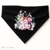 Easter Bunny Spring Flower USA-Made Doggie Bandana thumb 0