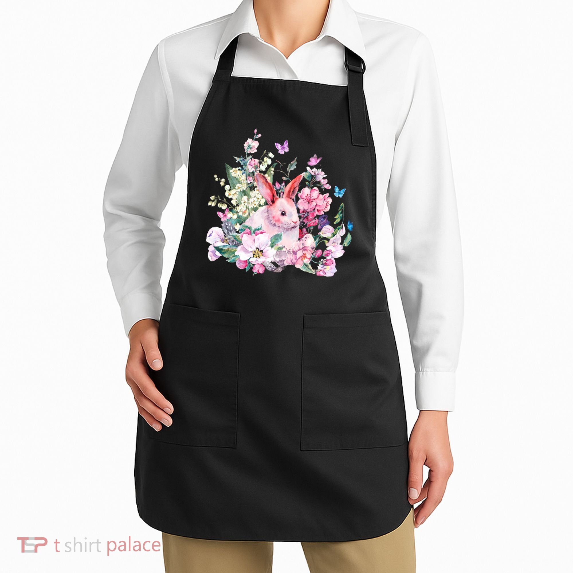 Easter Bunny Spring Flower Apron