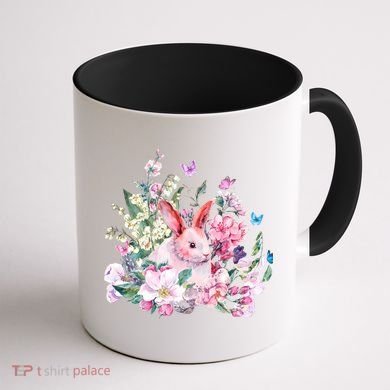 Easter Bunny Spring Flower Coffee Mug back