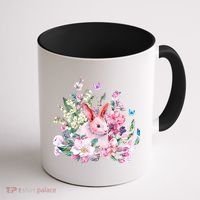 Easter Bunny Spring Flower Coffee Mug thumb 1