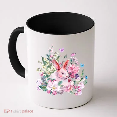 Easter Bunny Spring Flower Coffee Mug