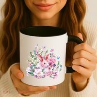 Easter Bunny Spring Flower Coffee Mug thumb 3