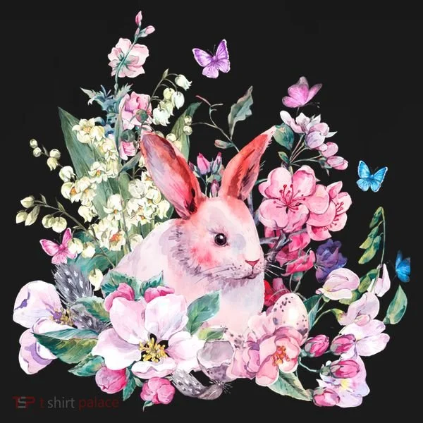 Easter Bunny Spring Flower Polo