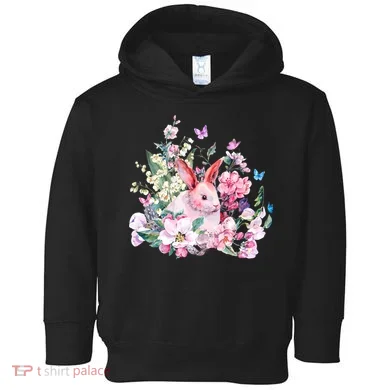 Easter Bunny Spring Flower Toddler Hoodie