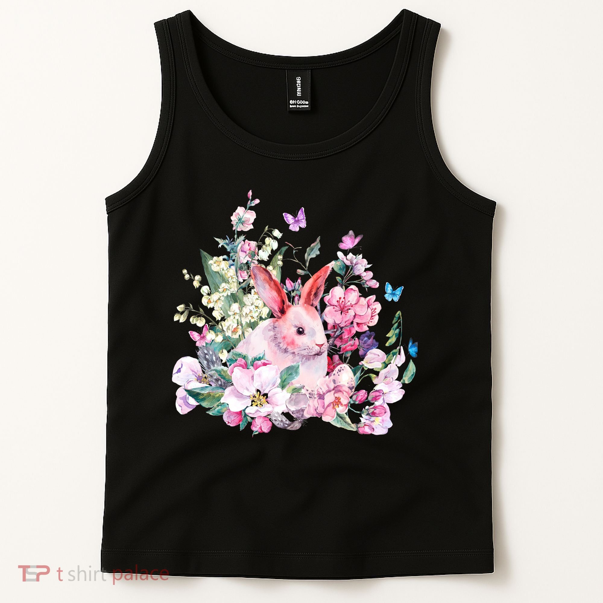 Easter Bunny Spring Flower Tank Top