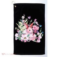 Easter Bunny Spring Flower Golf Towel thumb 0