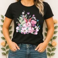 Easter Bunny Spring Flower Women's T-Shirt thumb 2