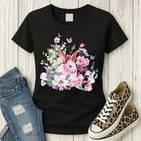 Easter Bunny Spring Flower Women's T-Shirt thumb 3