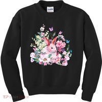 Easter Bunny Spring Flower Kids Sweatshirt thumb 0