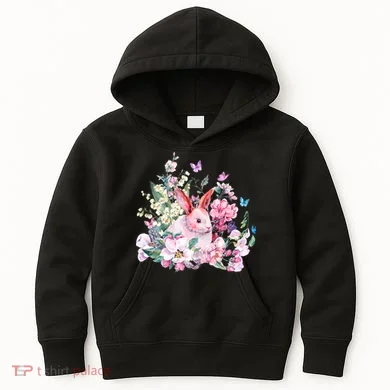 Easter Bunny Spring Flower Kids Hoodie