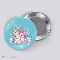 Easter Bunny Spring Flower Button thumb 0