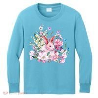 Easter Bunny Spring Flower Kids Long Sleeve Shirt thumb 0