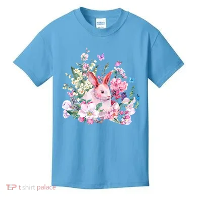 Easter Bunny Spring Flower Kids T-Shirt