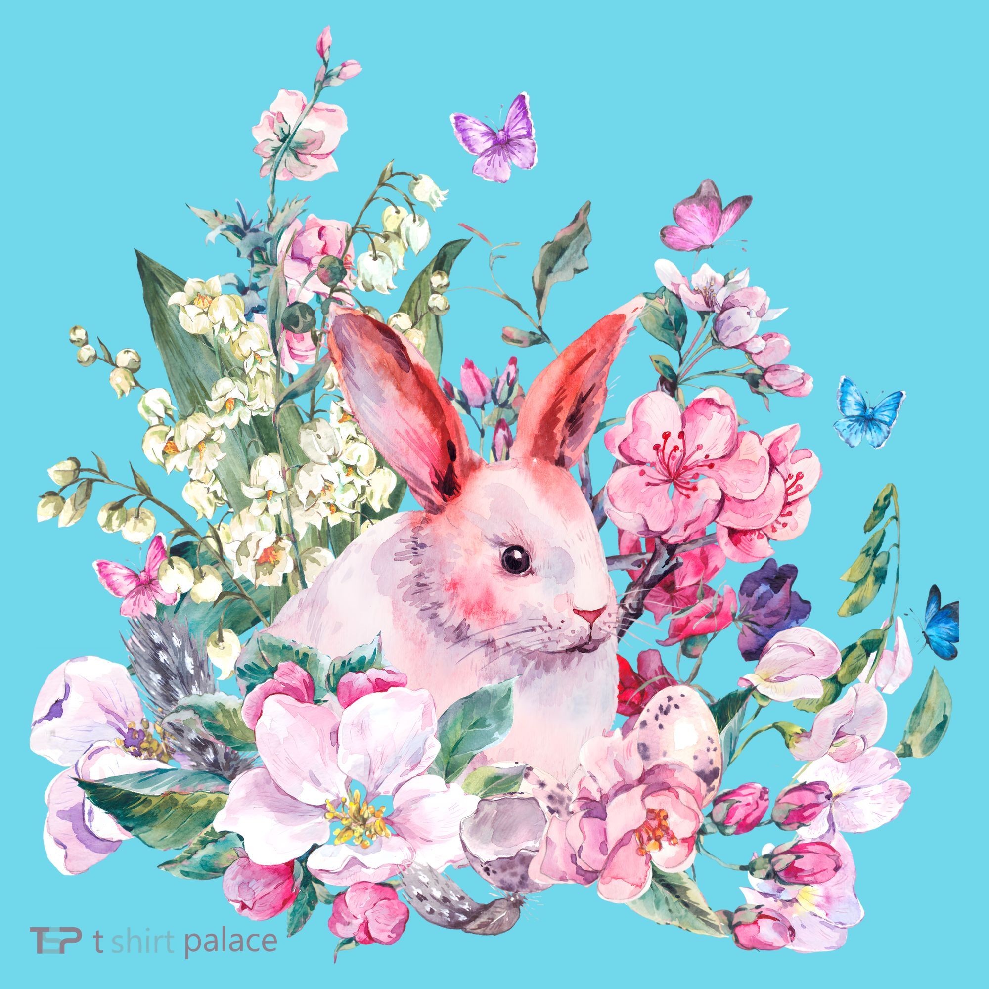 Easter Bunny Spring Flower Kids T-Shirt