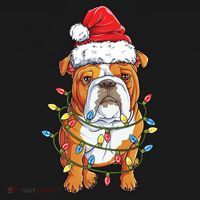 English Bulldog Santa Christmas Tree Lights Xmas Boys Dog Gift Ornament thumb 1
