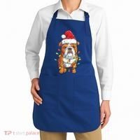 English Bulldog Santa Christmas Tree Lights Xmas Boys Dog Gift Apron thumb 2