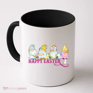 Easter Bunny Spring Gnome Easter Egg Hunting And Basket Coffee Mug