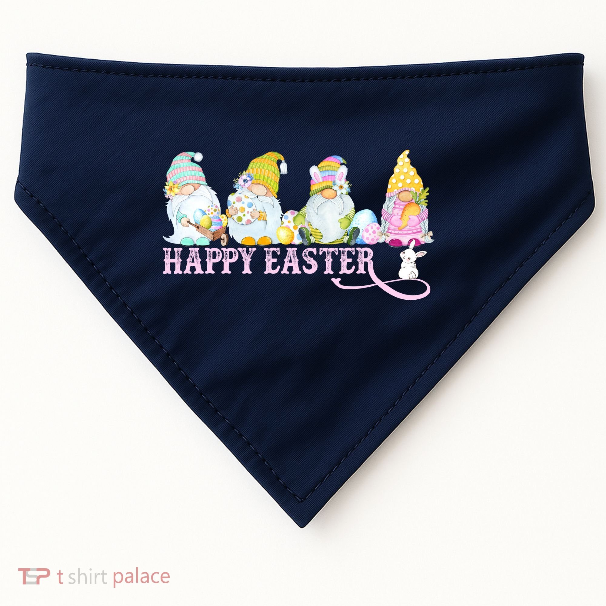 Easter Bunny Spring Gnome Easter Egg Hunting And Basket USA-Made Doggie Bandana