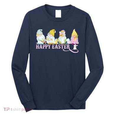 Easter Bunny Spring Gnome Easter Egg Hunting And Basket Long Sleeve Shirt
