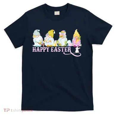 Easter Bunny Spring Gnome Easter Egg Hunting And Basket T-Shirt