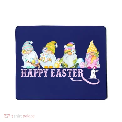 Easter Bunny Spring Gnome Easter Egg Hunting And Basket Mousepad