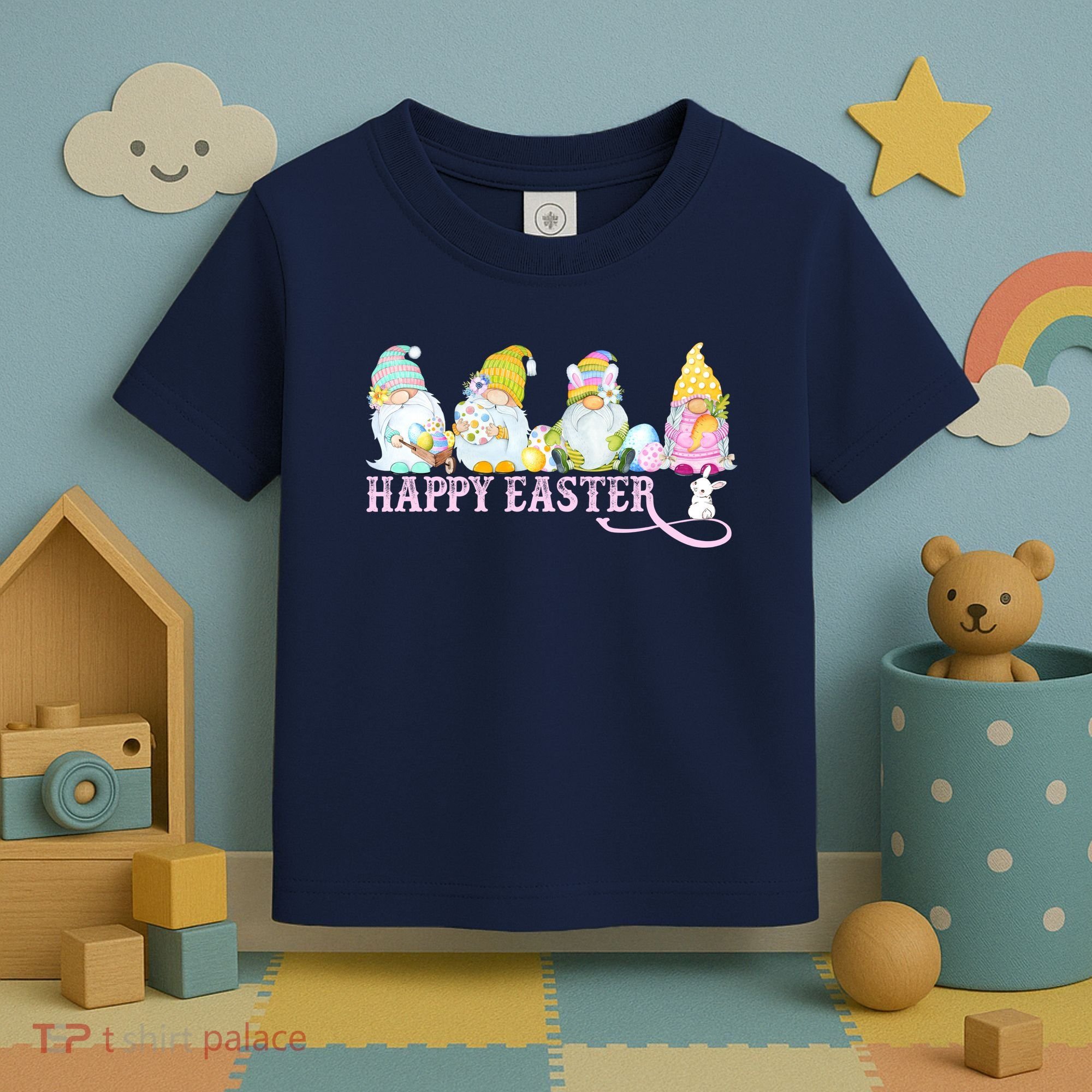 Easter Bunny Spring Gnome Easter Egg Hunting And Basket Toddler T-Shirt