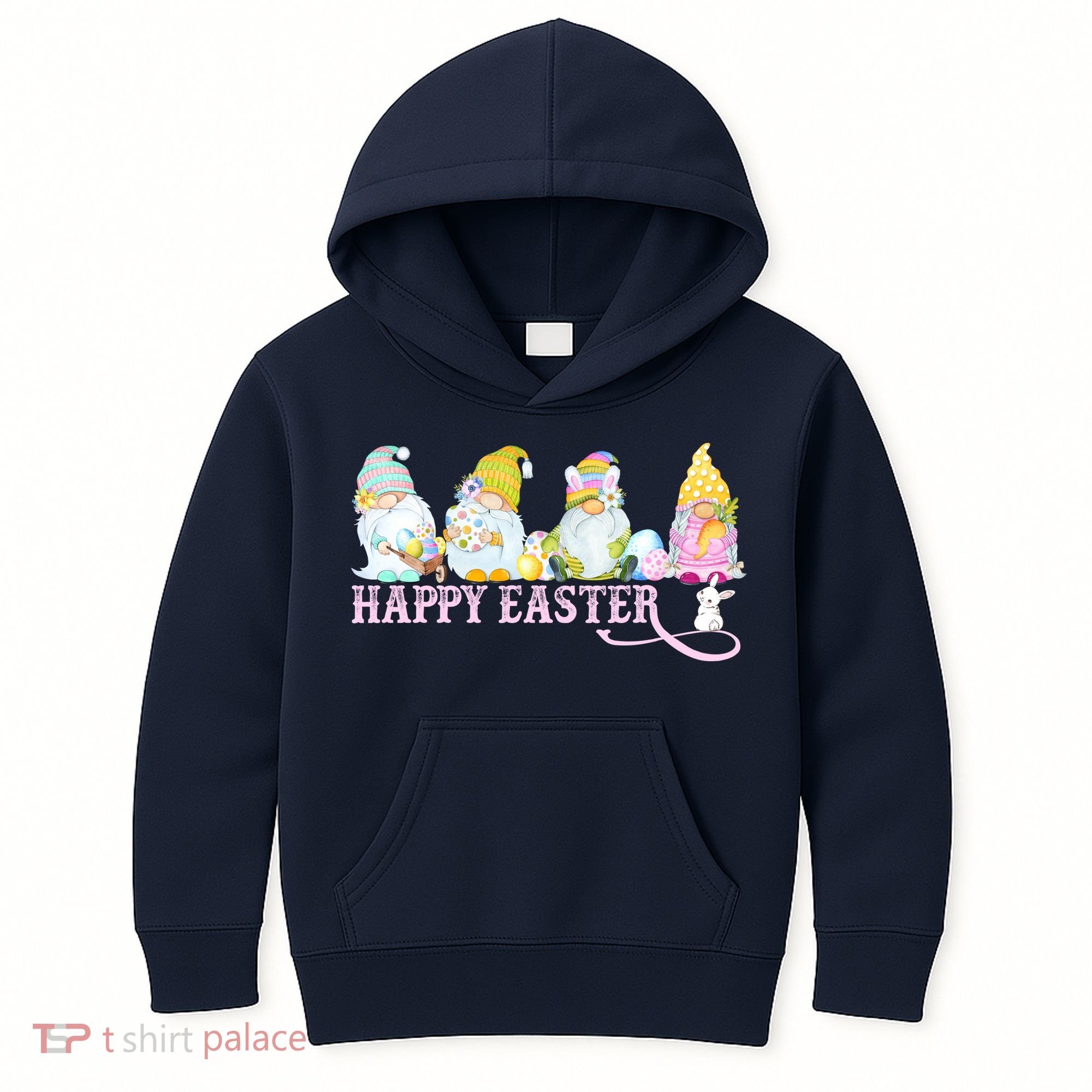 Easter Bunny Spring Gnome Easter Egg Hunting And Basket Kids Hoodie
